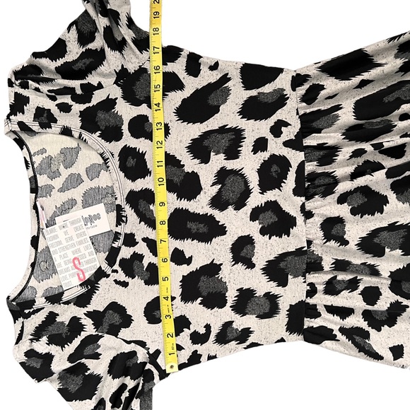 NWT LuloRoe Ryane Empire Waist Dress Leopard Gray Black Long Sleeve Stretch - Picture 11 of 13
